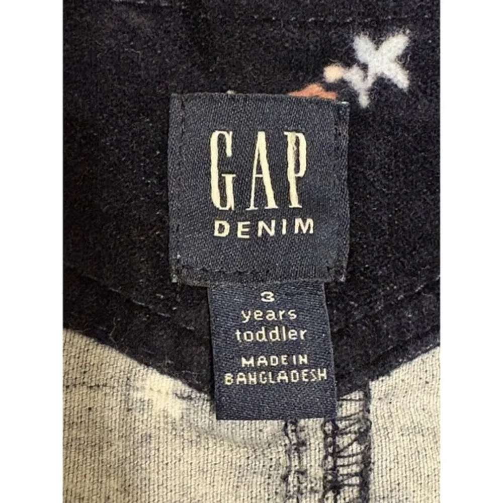 Gap Kids Navy Blue Corduroy Denim Overalls Roses Size 3T‎